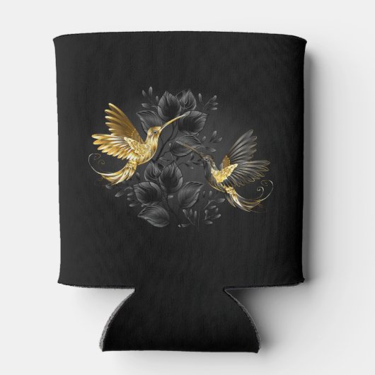 Zwarte en goudvogel blikjeskoeler (Achterkant)