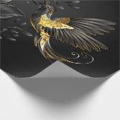 Zwarte en goudvogel cadeaupapier (Hoek)