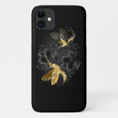 Zwarte en goudvogel Case-Mate iPhone case (Achterkant)