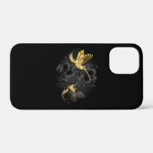 Zwarte en goudvogel Case-Mate iPhone case (Achterkant (horizontaal))