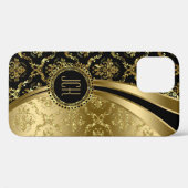 Zwarte en goudvogel Case-Mate iPhone case (Achterkant (horizontaal))