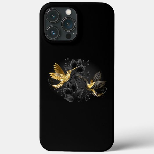 Zwarte en goudvogel Case-Mate iPhone case (Achterkant)