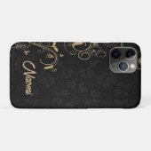 Zwarte en goudvogel Case-Mate iPhone case (Achterkant (horizontaal))