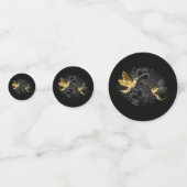 Zwarte en goudvogel confetti (Achterkanten)
