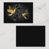 Zwarte en goudvogel contactkaartje (Voorkant / Achterkant)