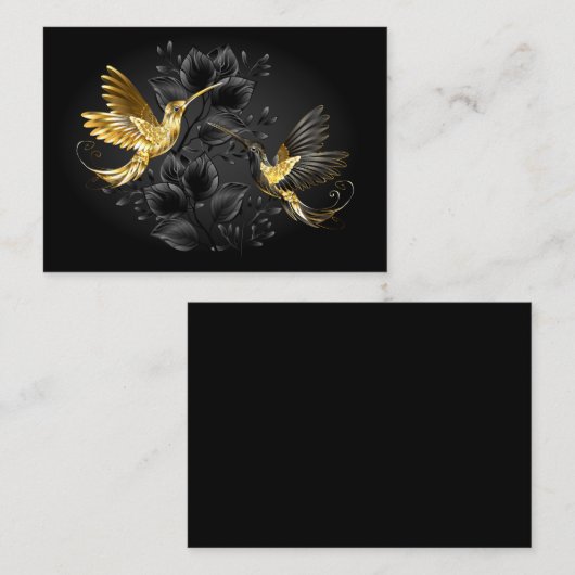Zwarte en goudvogel contactkaartje (Voorkant / Achterkant)