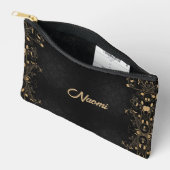 Zwarte en goudvogel etui (Open)