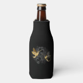 Zwarte en goudvogel flesjeskoeler (Fles Voorkant)