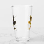 Zwarte en goudvogel glas (Links)