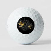 Zwarte en goudvogel golfballen (Voorkant)