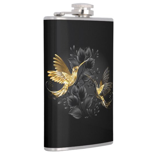 Zwarte en goudvogel heupfles (Rechts)