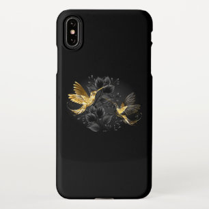 Zwarte en goudvogel iPhone XS max hoesje