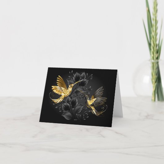 Zwarte en goudvogel kaart (Voorkant)