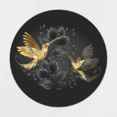 Zwarte en goudvogel labels (Design 1)