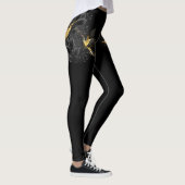 Zwarte en goudvogel leggings (Rechts)