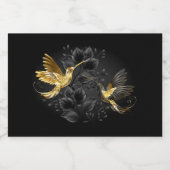 Zwarte en goudvogel likeurfles etiket (Enkel label)