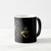 Zwarte en goudvogel magische mok (Voorkant rechts)