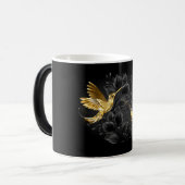 Zwarte en goudvogel magische mok (Voorkant links)