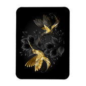 Zwarte en goudvogel magneet (Verticaal)