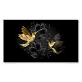 Zwarte en goudvogel magnetisch visitekaartje (Voorkant)