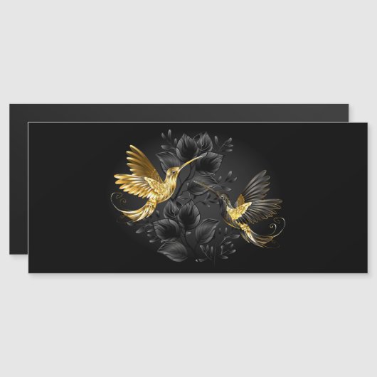 Zwarte en goudvogel magnetische uitnodiging (Voorkant / Achterkant)