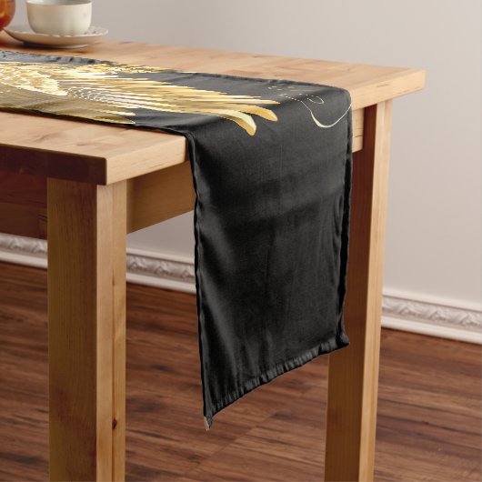 Zwarte en goudvogel medium tafelloper (Voorbeeld)