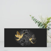 Zwarte en goudvogel menu (Staand voorkant)