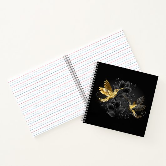 Zwarte en goudvogel notitieboek (Binnen)