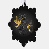 Zwarte en goudvogel ornament kaart (Links)