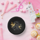 Zwarte en goudvogel papieren kommen (Feest)