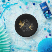 Zwarte en goudvogel papieren kommen (Feest)