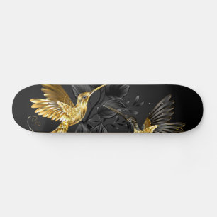 Zwarte en goudvogel persoonlijk skateboard