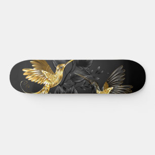 Zwarte en goudvogel persoonlijk skateboard