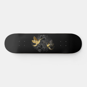 Zwarte en goudvogel persoonlijk skateboard
