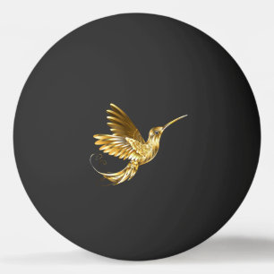 Zwarte en goudvogel pingpongbal