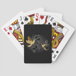 Zwarte en goudvogel pokerkaarten
