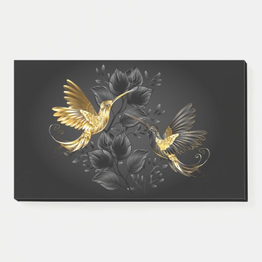 Zwarte en goudvogel post-it® notes (Voorkant)