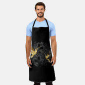 Zwarte en goudvogel schort (Gedragen)