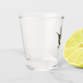 Zwarte en goudvogel shot glas (Links)