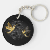 Zwarte en goudvogel sleutelhanger (Achterkant)