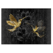 Zwarte en goudvogel snijplank (Voorkant)