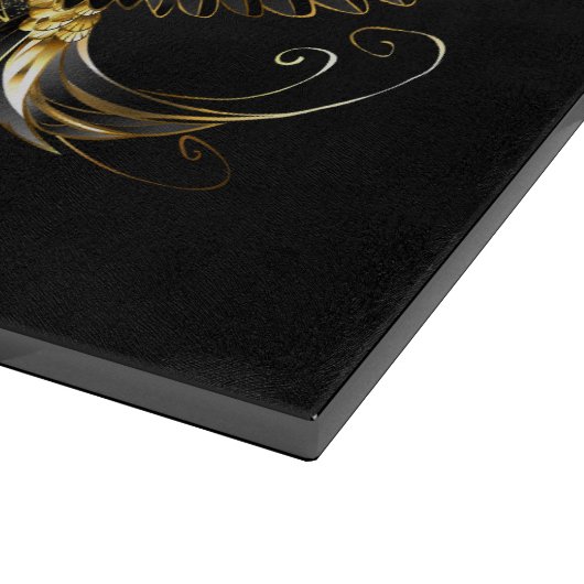 Zwarte en goudvogel snijplank (Hoek)