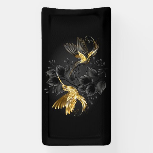 Zwarte en goudvogel spandoek (Verticaal)