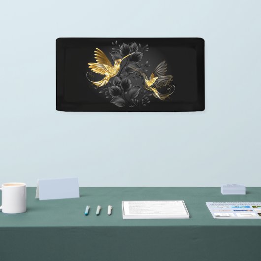Zwarte en goudvogel spandoek (Beurs)