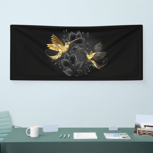 Zwarte en goudvogel spandoek (Beurs)