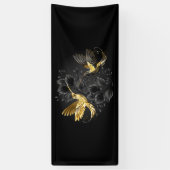 Zwarte en goudvogel spandoek (Verticaal)