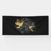 Zwarte en goudvogel spandoek (Horizontaal)