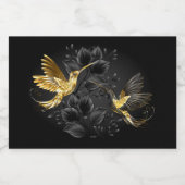 Zwarte en goudvogel sparkling wijnetiket (Enkel label)