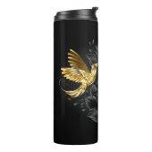 Zwarte en goudvogel thermosbeker (Gedraaid links)
