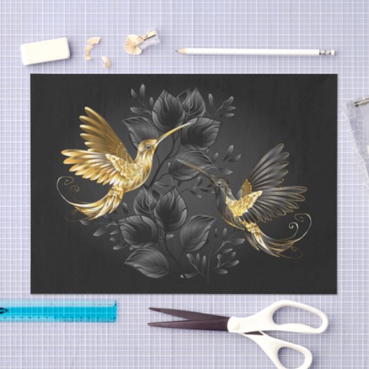 Zwarte en goudvogel tissuepapier (Craft)